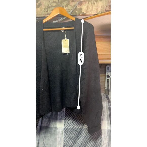 Hem & Thread Black Open Front Cardigan Large NWT - Picture 6 of 7